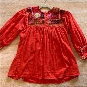 Boho vintage embroidered top